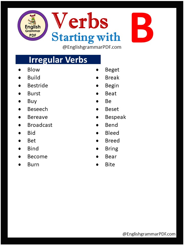 irregular verbs that start with b