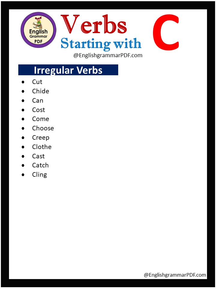 irregular verbs that start with c