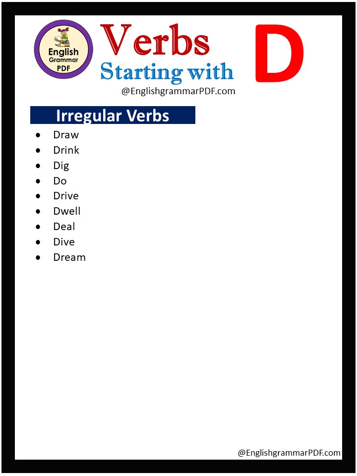 irregular verbs that start with d