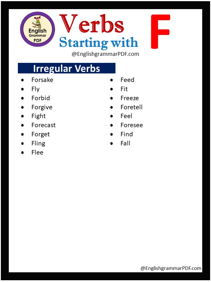 irregular verbs that start with f