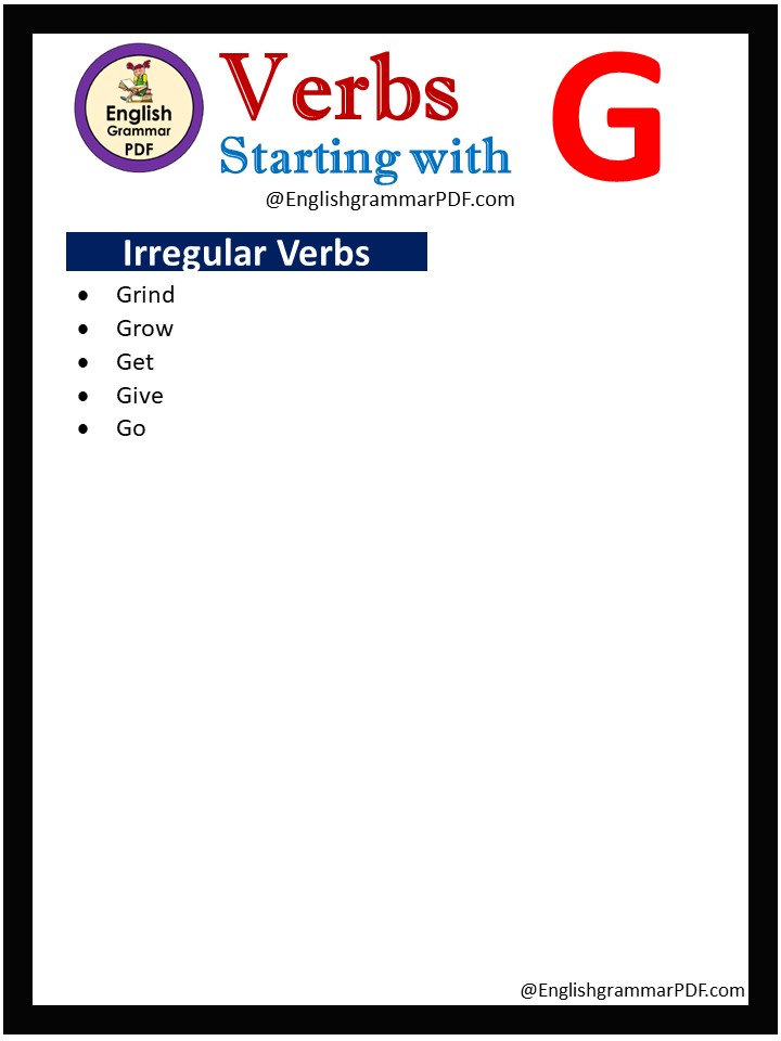 irregular verbs that start with g
