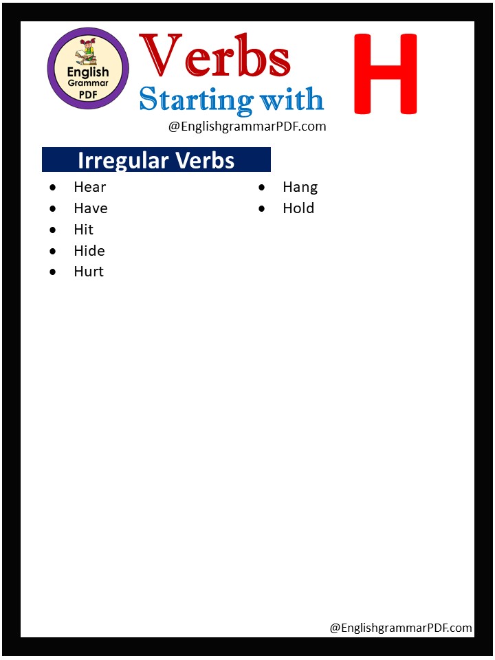 irregular verbs that start with h