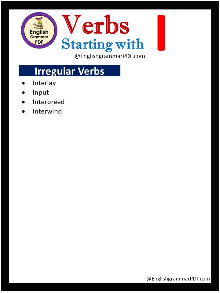 irregular verbs that start with i