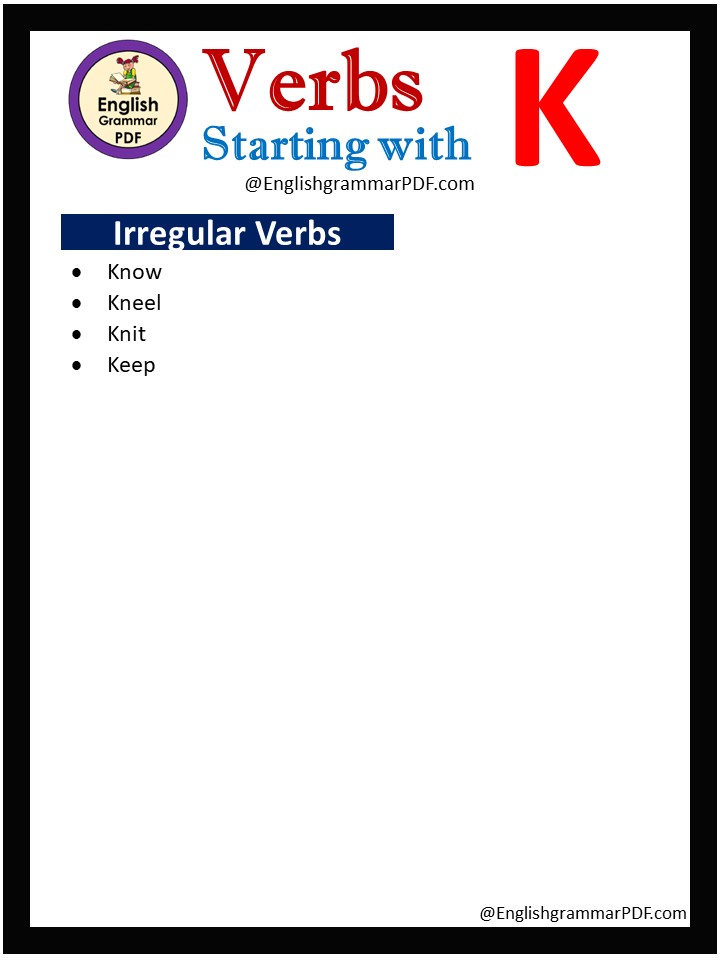 irregular verbs that start with k