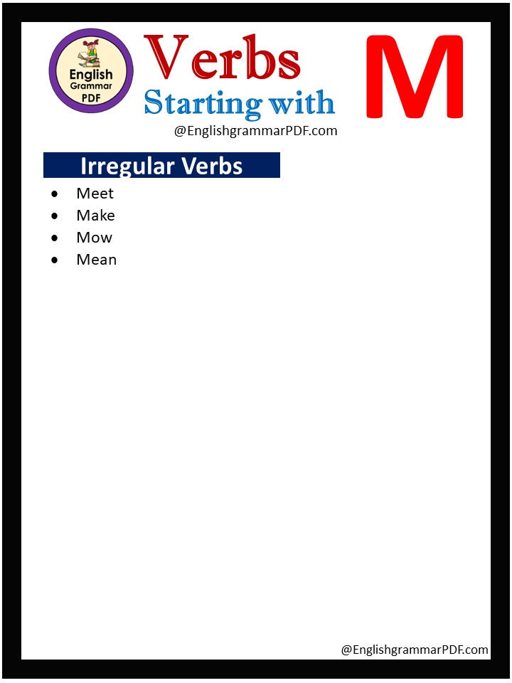 irregular verbs that start with m