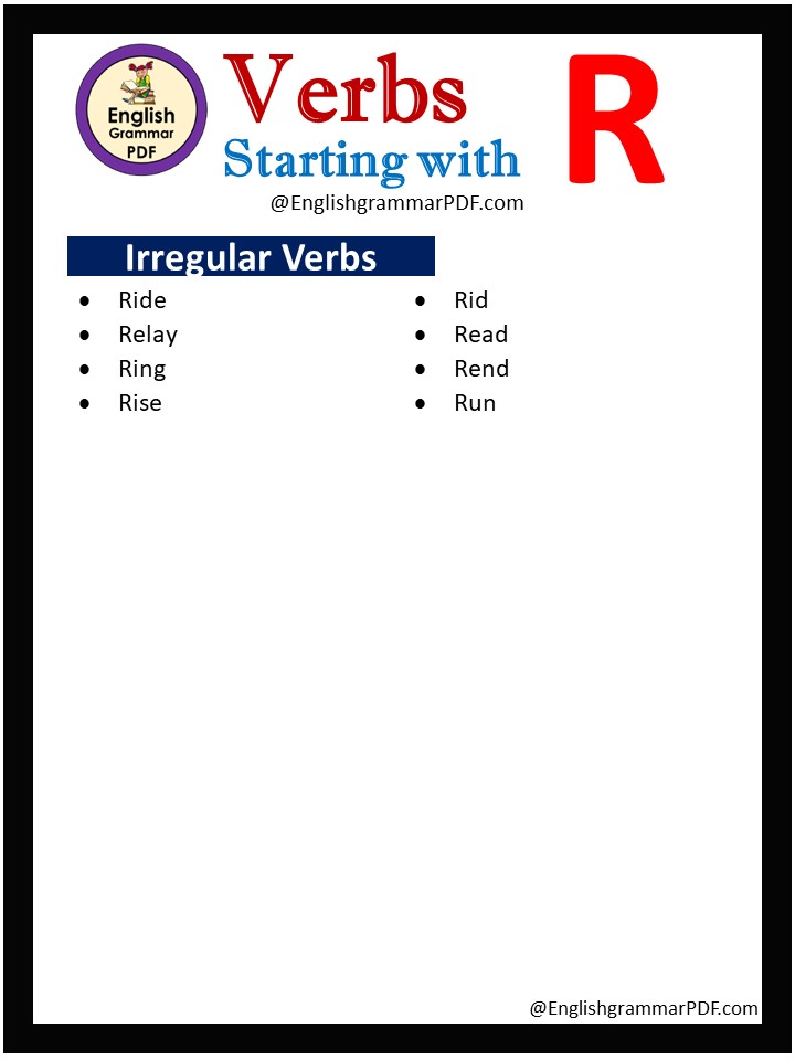 irregular verbs that start with r