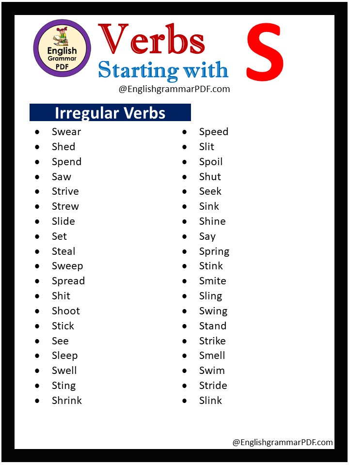 irregular verbs that start with s