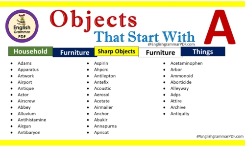 List Of Objects That Start With A – Download PDF