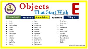 objects starting with e