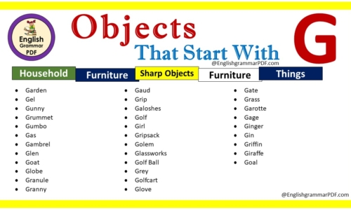 List Of Objects That Start With G – Download PDF