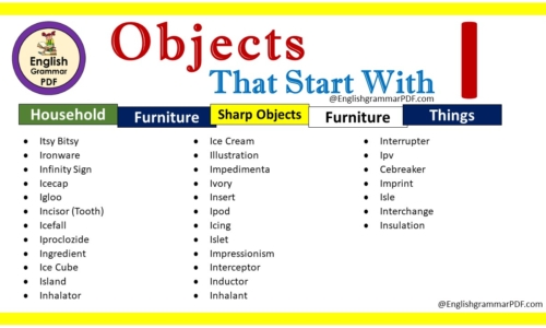 List Of Objects That Start With I – Download PDF