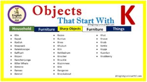 objects starting with k