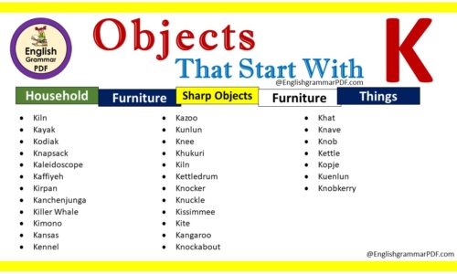 List Of Objects That Start With K – Download PDF