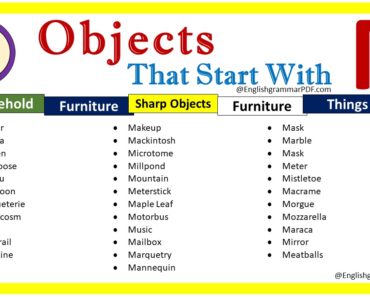 List Of Objects That Start With A - Download PDF - English Grammar Pdf