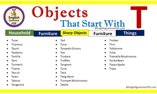 List Of Objects That Start With T – Download PDF