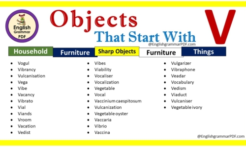 List Of Objects That Start With V – Download PDF