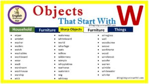 objects starting with w 1