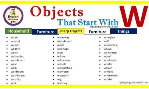 List Of Objects That Start With W – Download PDF