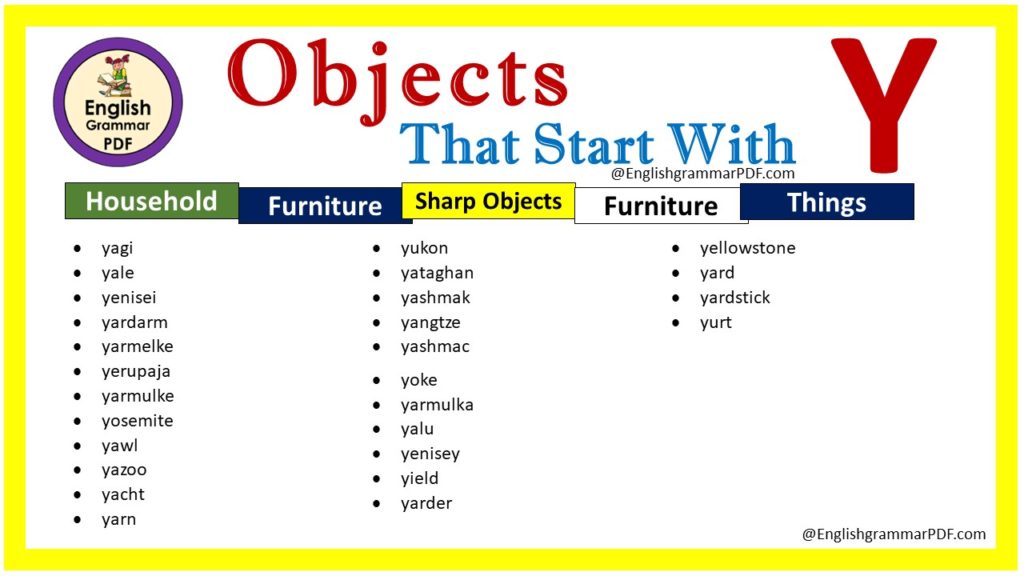 objects starting with y