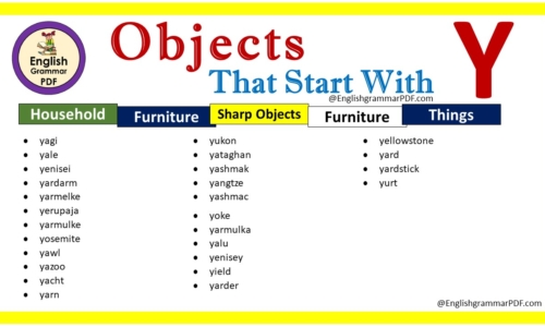 List Of Objects That Start With Y – Download PDF