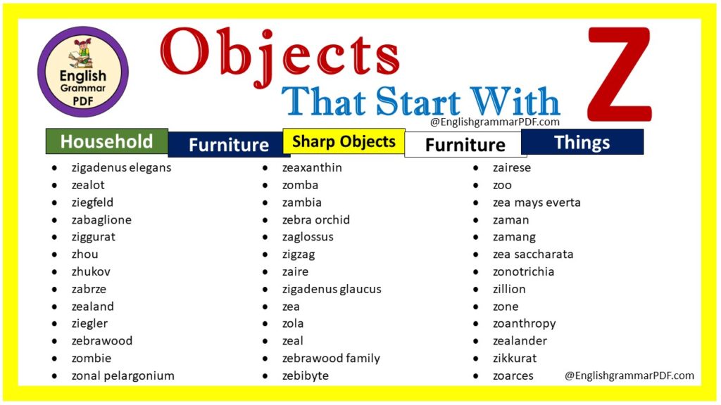 objects starting with z
