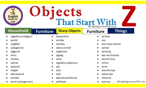 List Of Objects That Start With Z – Download PDF