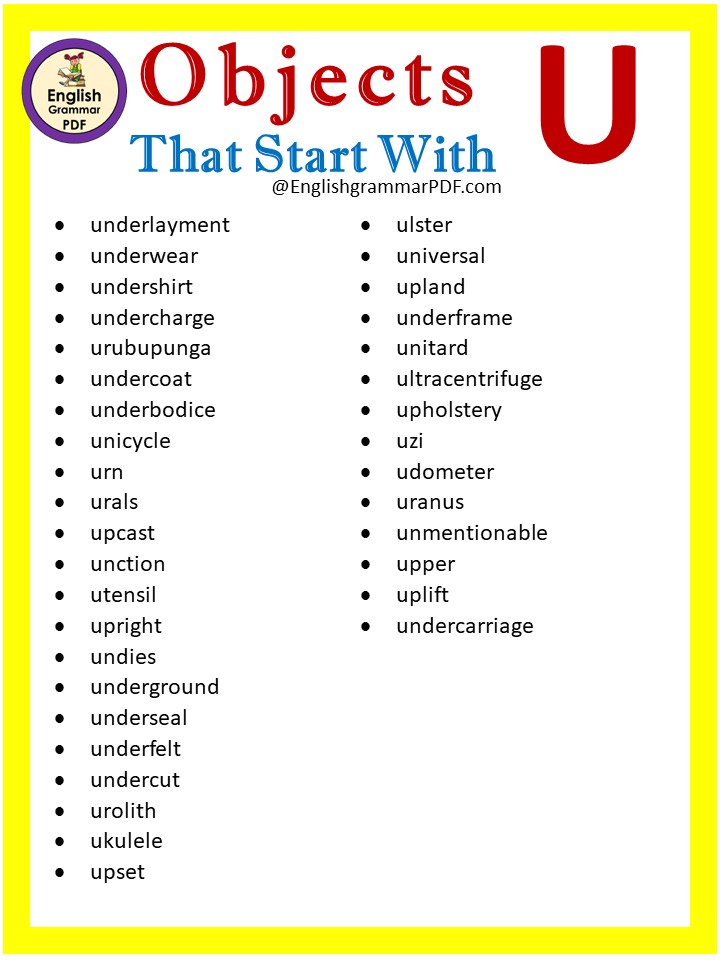 objects that start with u