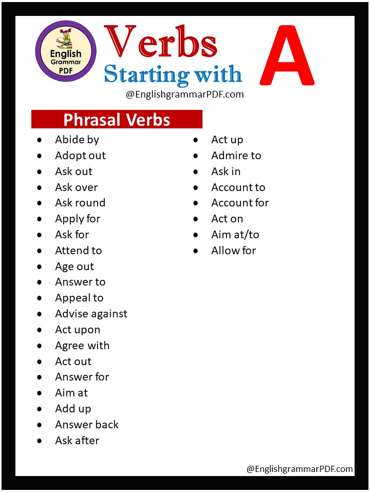 phrasal verbs that start with a