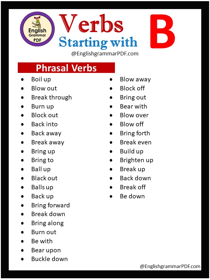 phrasal verbs that start with b 2