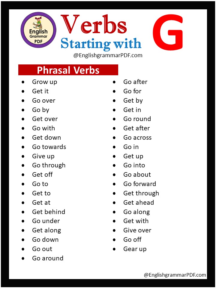 phrasal verbs that start with g