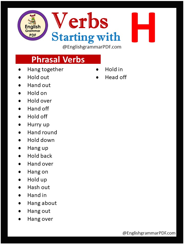 phrasal verbs that start with h