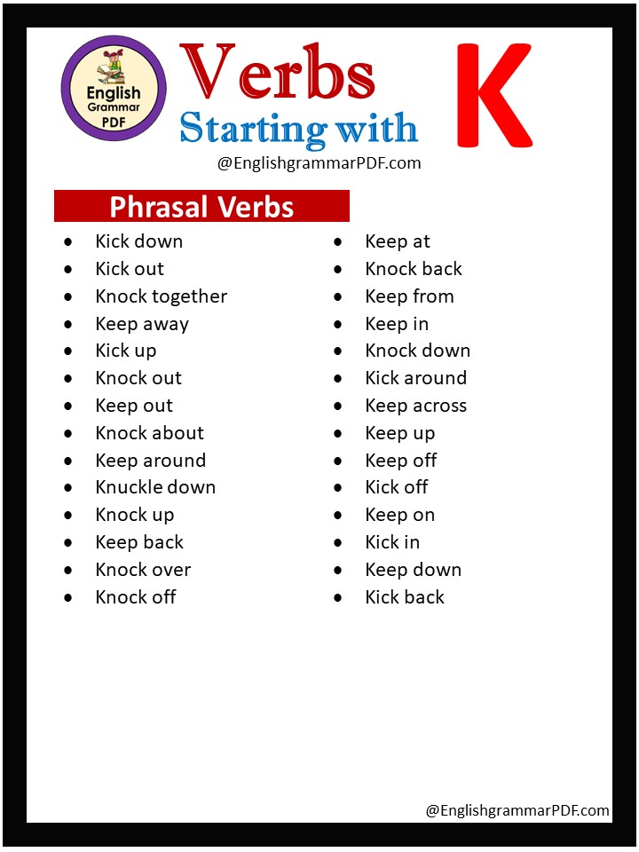 phrasal verbs that start with k