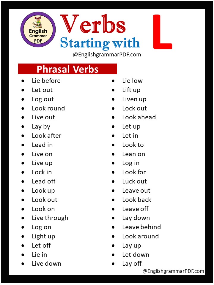 phrasal verbs that start with l