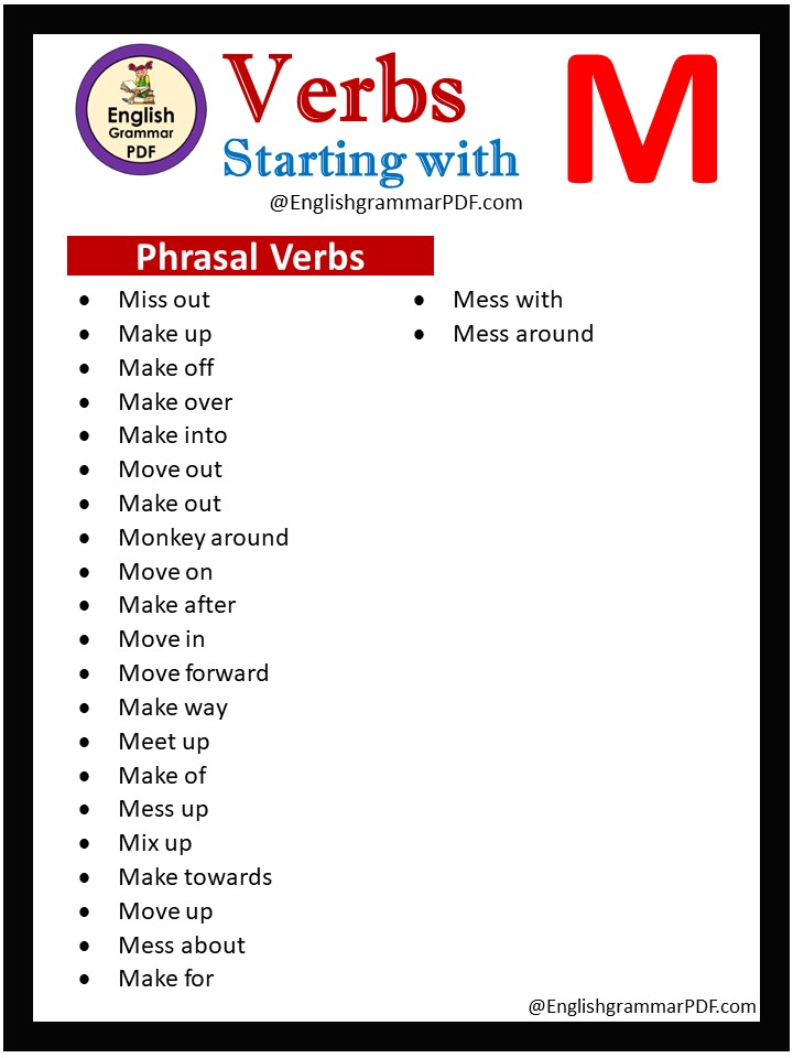 phrasal verbs that start with m