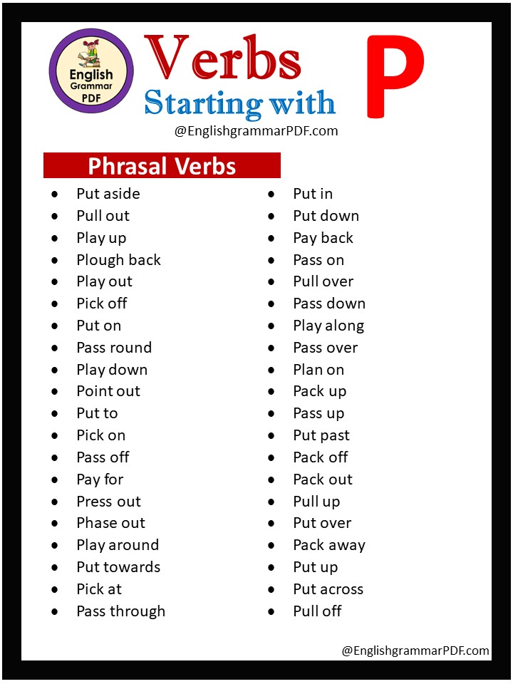 phrasal verbs that start with p