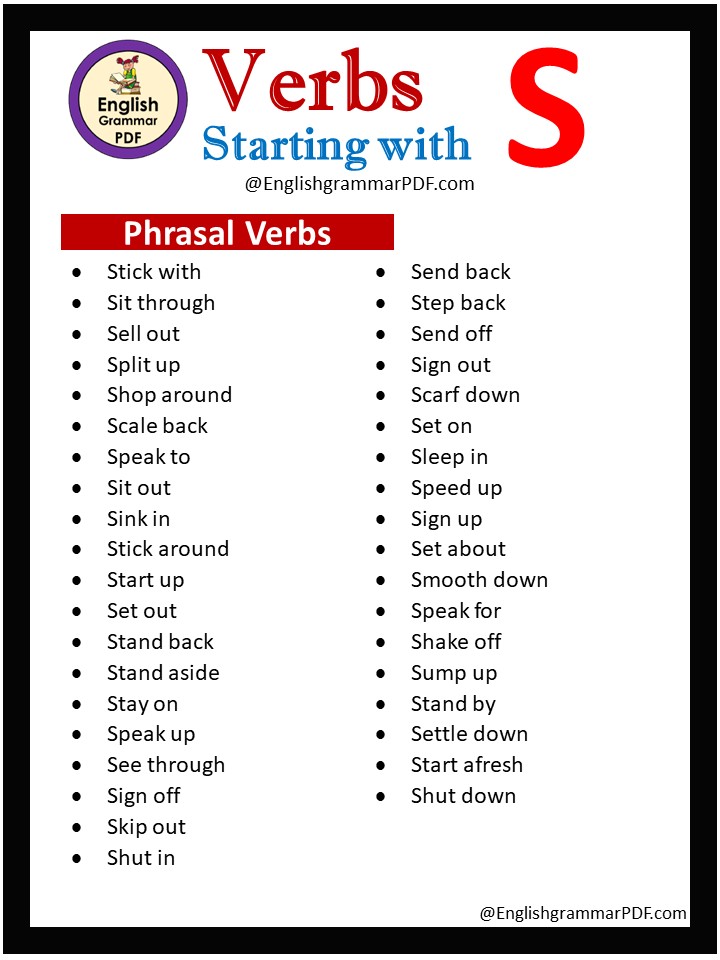 phrasal verbs that start with s