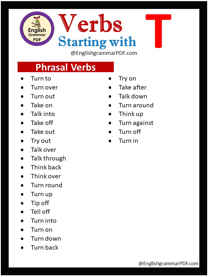 phrasal verbs that start with t