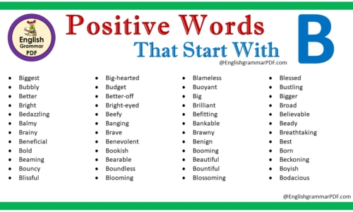 Positive Words That Start With B