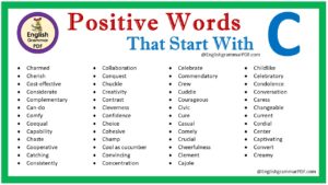 positive words that start with c