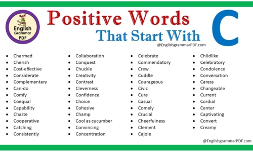 Positive Words That Start With C