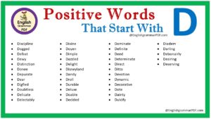 positive words that start with d