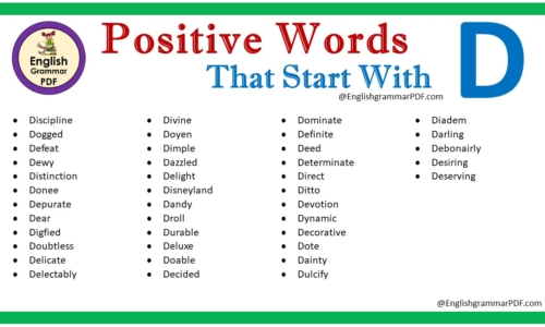 Positive Words That Start With D