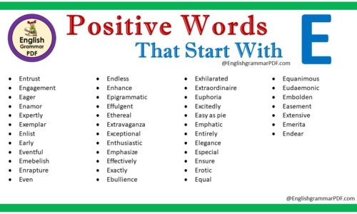 Positive Words That Start With E