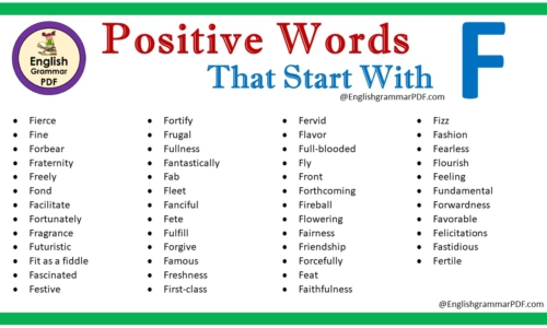 Positive Words That Start With F