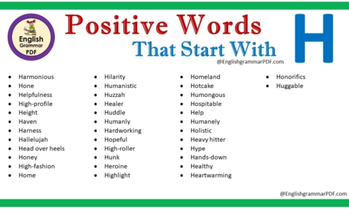 Positive Words That Start With H