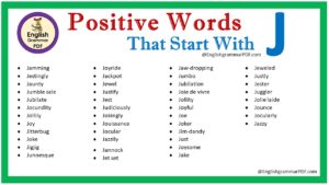 positive words that start with j