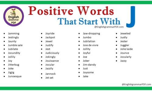 Positive Words That Start With J