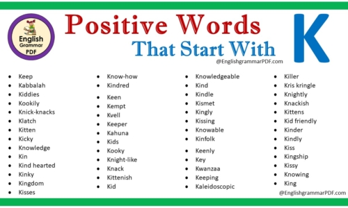 Positive Words That Start With K