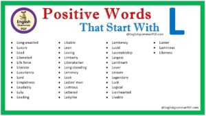 positive words that start with l