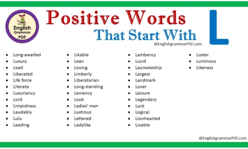 Positive Words That Start With L